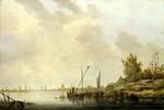 欧洲12-19世纪油画四_CUYP, Aelbert - A River Scene with Distant Windmills